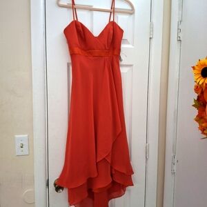 “Spice” Alfred Angelo Hi Low Orange Bridesmaids Dress Small